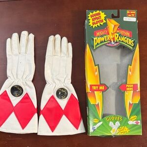 Power Ranger Red and White Gloves